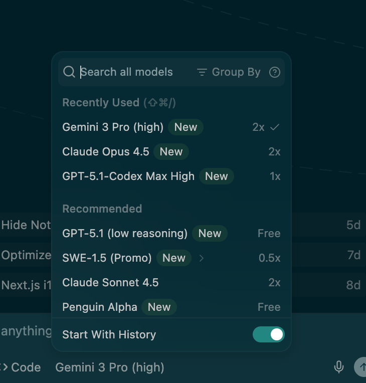 Windsurf 模型价格截图